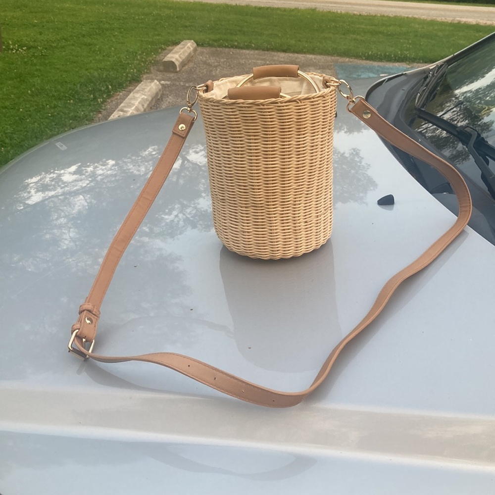California Concepts Country Chic Wicker Basket Cooler W/bottle Holder Handbag - Picture 6 of 9